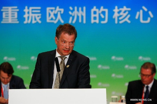 Finnish President Sauli Niinisto speaks prior to a roundtable discussion themed in 