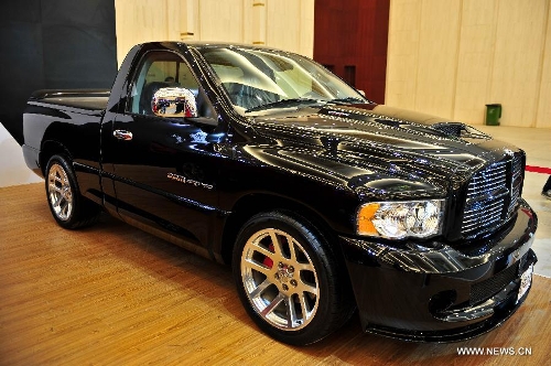 Photo taken on April 27, 2013 shows a Ram SRT-10 pickup at the 2013 China (Tianjin) International Automobile Industry Exhibition in Tianjin, north China. The exhibition kicked off on Saturday, displaying over 500 vehicles. (Xinhua/Zhai Jianlan)&nbsp; 
