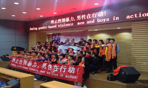 Members of the China White Ribbon Volunteers meet in Beijing on November 25. Photo: Xuyang Jingjing/GT