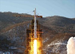 This photo provided by KCNA on Dec. 14, 2012 shows the launch of Kwangmyongsong-3 satellite at the Pyongyang General Satellite Control Command Center on Dec. 12, 2012. Photo: Xinhua/KCNA