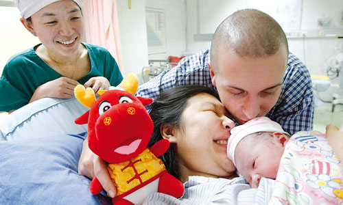Beijing’s first baby in the Chinese Zodiac Year of Dragon is mixed-race boy Rico. Photo: CFP