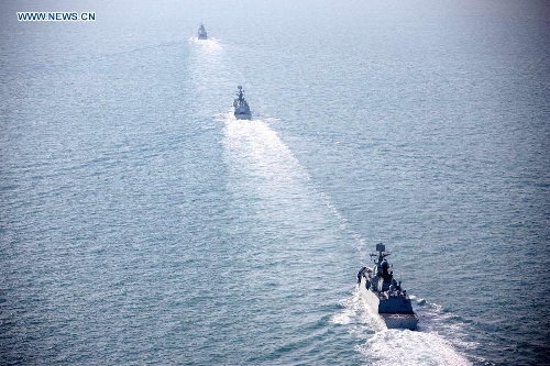 A Chinese People's Liberation Army (PLA) Navy fleet has set off from a military port in east China's Qingdao City for regular open-sea training in the West Pacific Ocean, military sources revealed Wednesday. (Xinhua/Li Yun)Related:Chinese navy depart for West Pacific trainingMISSILE DESTROYER QINGDAO, Jan. 30 (Xinhua) -- A Chinese People's Liberation Army (PLA) Navy fleet has set off from a military port in east China's Qingdao City for regular open-sea training in the West Pacific Ocean, military sources revealed Wednesday.The fleet departed Tuesday morning and comprises three ships -- the missile destroyer Qingdao and the missile frigates Yantai and Yancheng -- carrying three helicopters, all from the North China Sea Fleet under the PLA Navy. Full story