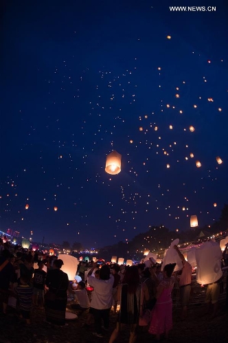 Sky lanterns released to celebrate new year of Dai ethnic group in SW ...