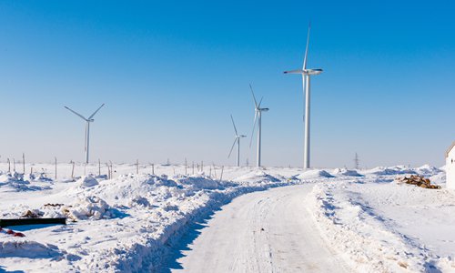 Wind turbines in Zhangjiakou, North China's Hebei Province Photo: CFP