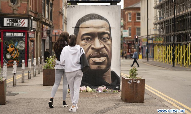 People mourn George Floyd in Manchester, Britain - Global Times