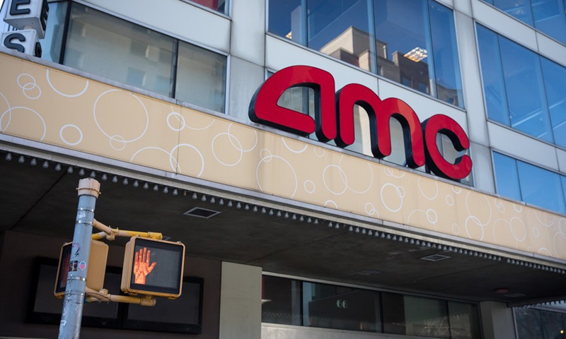 Photo taken on Jan. 28, 2021 shows a closed AMC theater in New York, the United States.(Photo:Xinhua)