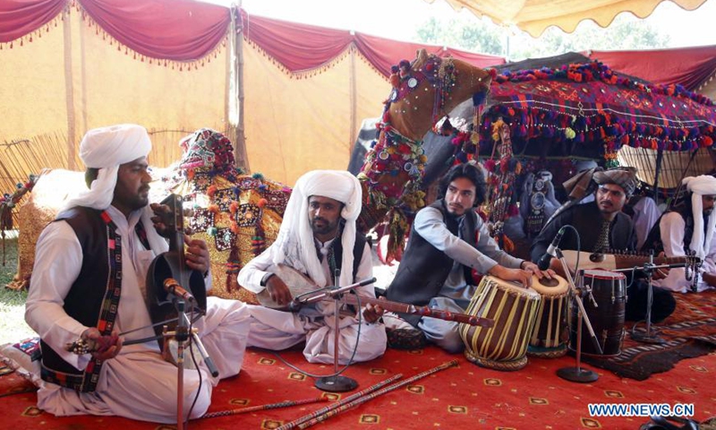 Artists perform during the Islamabad Tourism Festival in Islamabad, capital of Pakistan, on March 5, 2021.  The three-day Islamabad Tourism Festival started in the Pakistani capital on Friday.  Photo: Xinhua