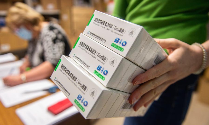 oxes of the Sinopharm COVID-19 vaccine are distributed to family doctors for vaccination in Kecskemet, Hungary on Feb. 24, 2021. Photo: Xinhua