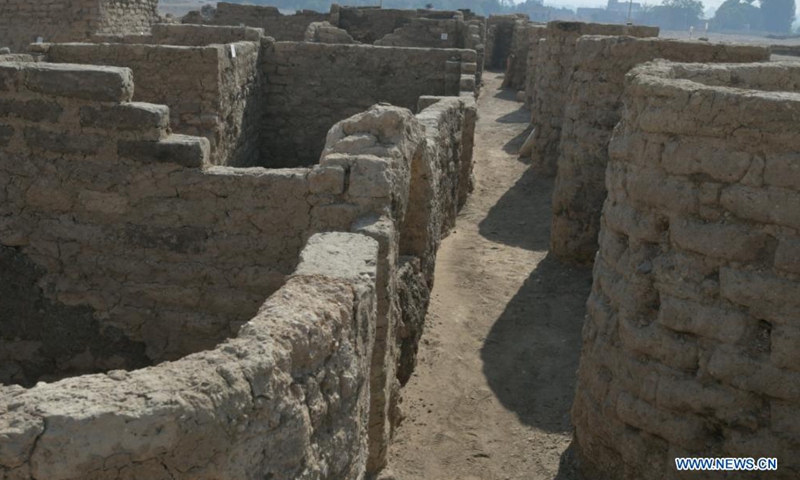 Photo taken on April 8, 2021 shows the archeological site of the Lost Gold City in Luxor, Egypt. An Egyptian archeological mission announced on Thursday the discovery of a 3,000-year-old Lost Gold City (LGC) in Egypt's monument-rich city of Luxor.Photo:Xinhua