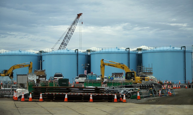 File photo taken on Oct. 12, 2017 shows huge tanks that store contaminated radioactive wastewater in Fukushima Daiichi nuclear plant, in Fukushima Prefecture, Japan.(Photo: Xinhua)