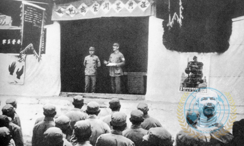 Dr. Bethune addressing the inauguration ceremony of the Shanxi-Chahar-Hebei Model Hospital