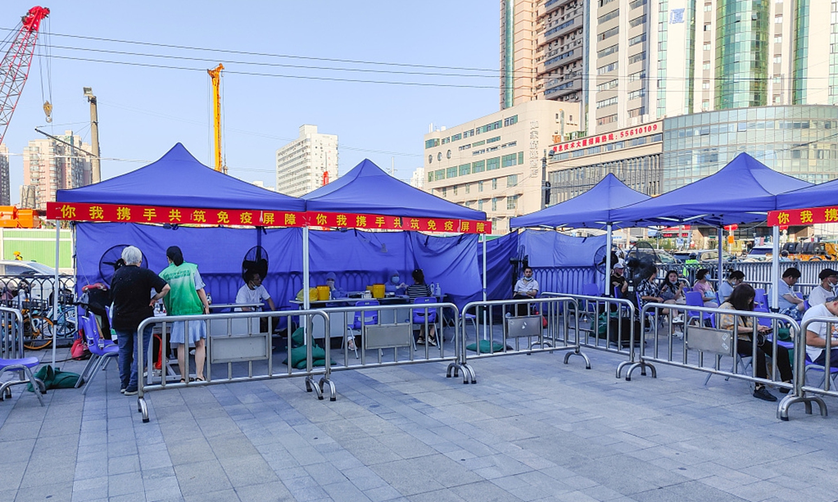 The photo taken on June 6, 2021 shows a temporary vaccination site in Yangpu district, Shanghai. Photo: CFP