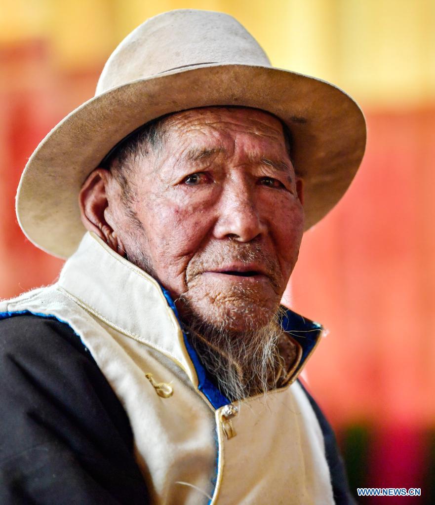 Photo shows the portrait of Sonam snapped at his home in the county of Xaitongmoin, Xigaze City, southwest China's Tibet Autonomous Region, April 16, 2021. Photo:Xinhua