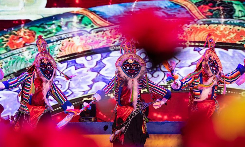 Dancers perform during an event on the occasion of the China's Cultural and Natural Heritage Day in Lhasa, southwest China's Tibet Autonomous Region, June 12, 2021. Since 2006, China has celebrated Cultural Heritage Day on the second Saturday of June. In 2017, it was renamed Cultural and Natural Heritage Day.Photo:Xinhua