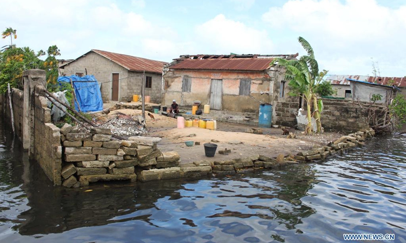 Photo taken on June 21, 2021 shows the flooded village of Djegbadji, in Ouidah, Benin.(Photo: Xinhua)
