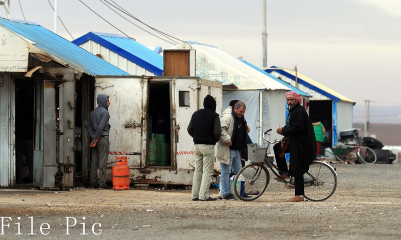 The photo taken on Dec. 8, 2018 shows the Syrian refugees inside the Azraq refugee camp in the city of Al Azraq, northeast of Jordan.(Photo: Xinhua)