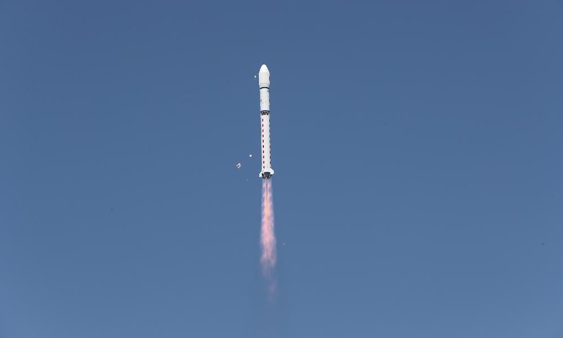 A Long March-2D rocket carrying the satellite Jilin-1 01B blasts off from the Taiyuan Satellite Launch Center in north China's Shanxi Province, July 3, 2021. This was the 376th flight mission of the Long March rocket series, the launch center said. Photo:Xinhua