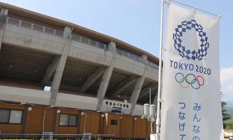 Photo taken on Aug. 3, 2019 shows Fukushima Azuma Baseball Stadium, one of the Tokyo 2020 Olympic Games venues, under renovation in Fukushima, Japan.(Photo: Xinhua)