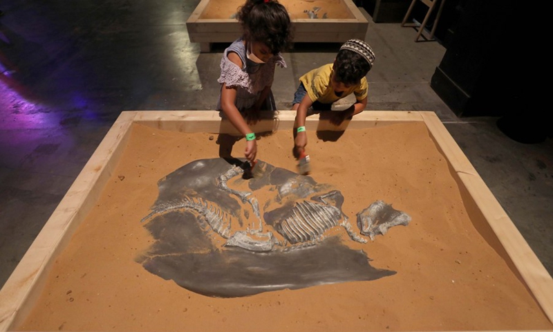 People visit an exhibition of dinosaurs at Madatech, Israel National Museum of Science, Technology and Space, in the northern Israeli city of Haifa, July 13, 2021.(Photo: Xinhua)