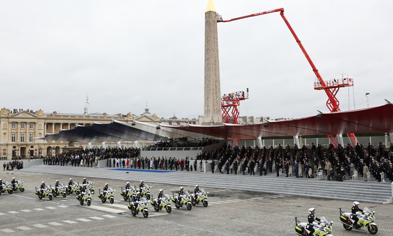 Annual Bastille Day military parade is seen at the Place de la Concorde in Paris, France, July 14, 2021.(Photo: Xinhua)