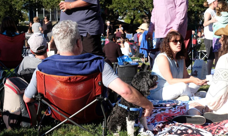 People attend an open-air music concert at the Central Park in San Mateo, California, the United States, July 15, 2021. The 2021 Central Park Music Series kicked off here on Thursday. Starting from July 15 through Aug. 5, the city will hold a concert at the Central Park every Thursday.Photo:Xinhua