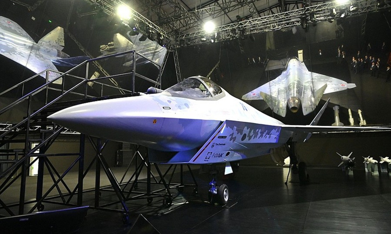 A prototype of the Checkmate aircraft is showcased at the MAKS aerospace show on July 20, 2021.(Photo: Xinhua)