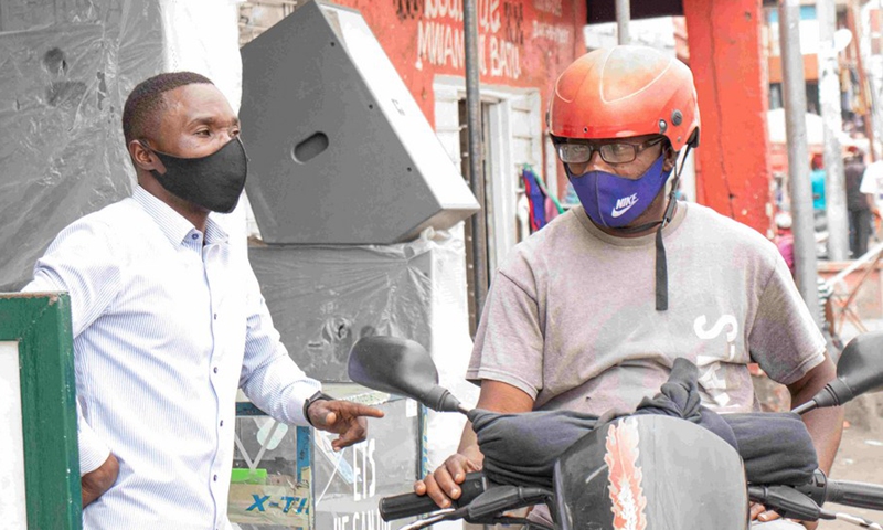 Photo taken on July 30, 2021 shows people wearing face masks in Goma, capital of North Kivu province, northeastern Democratic Republic of the Congo.(Photo: Xinhua)
