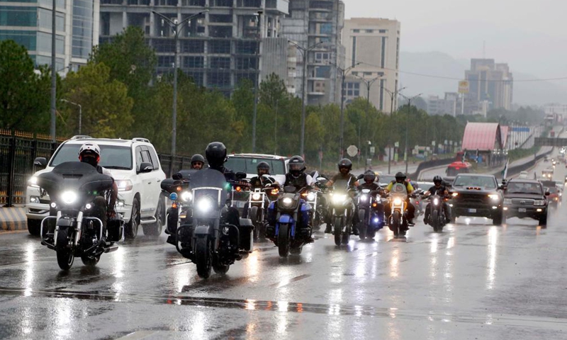 Participants attend a rally to mark Pakistan's Independence Day in Islamabad, capital of Pakistan on Aug. 14, 2021.Photo:Xinhua