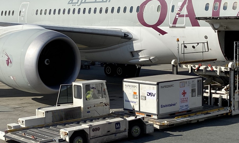 China's Sinopharm COVID-19 vaccines arrived in Copenhagen, capital of Denmark, on Sept. 20, 2021.(Photo: Xinhua)