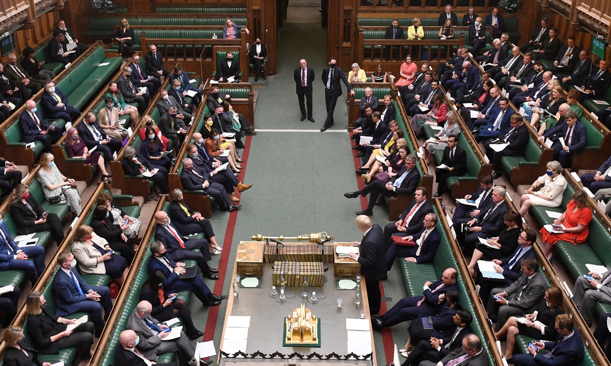 A handout photograph released by the UK Parliament Photo: AFP

