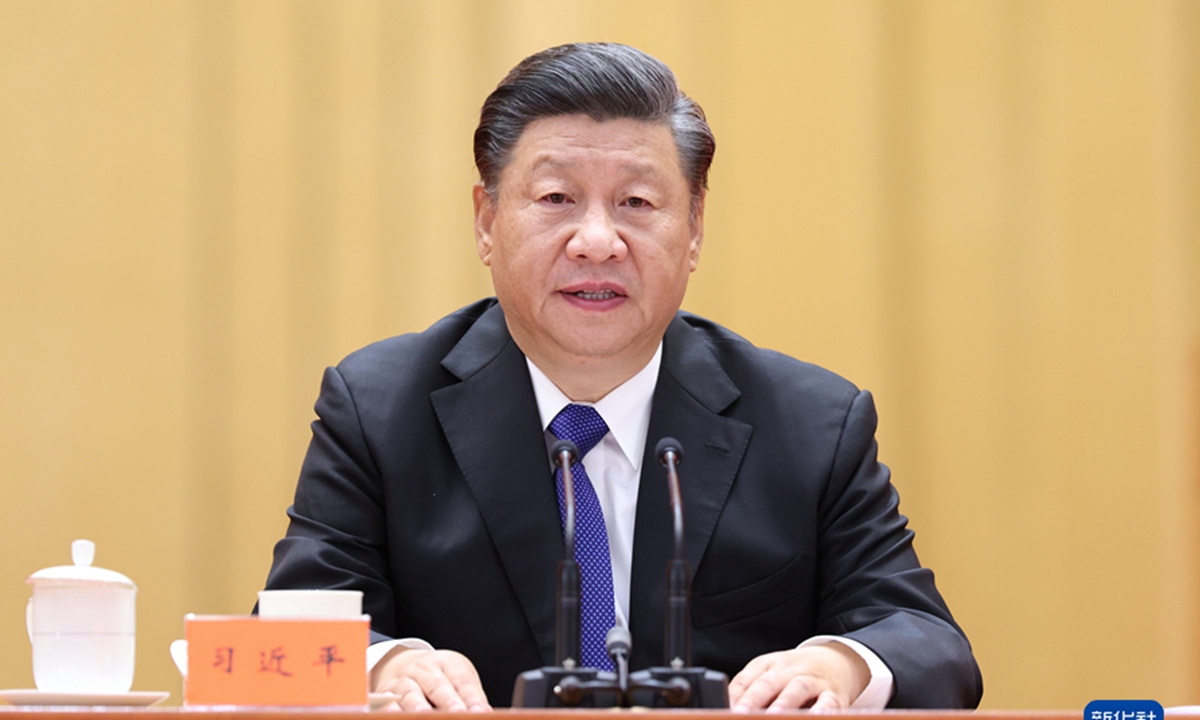 Chinese President Xi Jinping, also general secretary of the Communist Party of China Central Committee and chairman of the Central Military Commission, delivers an important speech at a commemorative meeting marking the 110th anniversary of the Revolution of 1911 at the Great Hall of the People in Beijing, capital of China, Oct 9, 2021.Photo:Xinhua