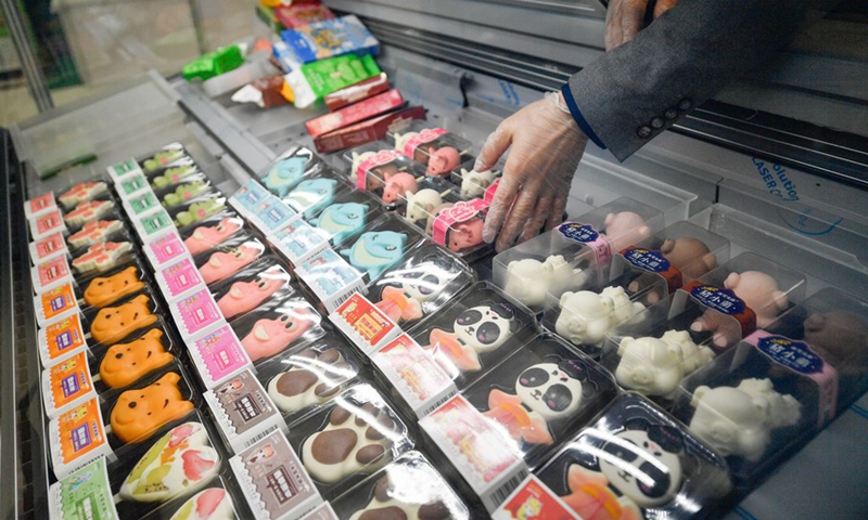 Ice cream products are seen during Ice Cream China 2021 held in north China's Tianjin Municipality, Oct. 11, 2021. (Photo: Xinhua)