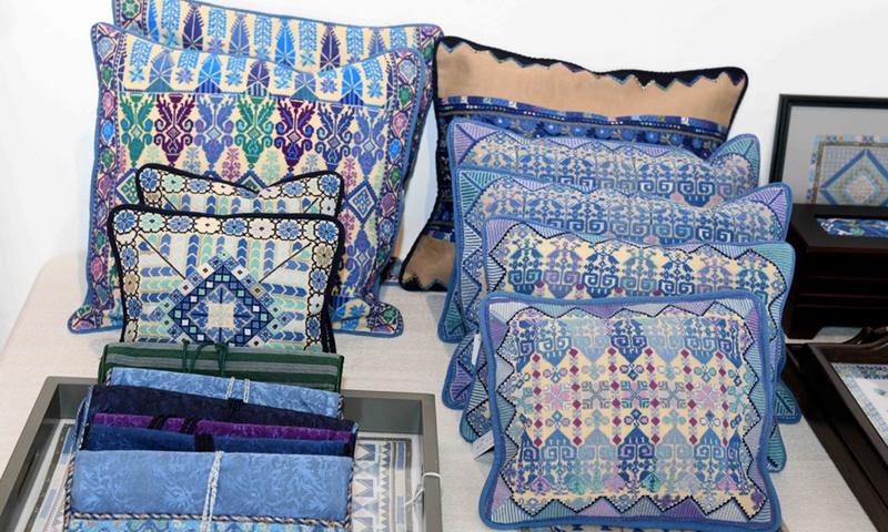 Exhibits are seen at an exhibition of the Palestinian heritage in Kuwait City, Kuwait, on Oct. 18, 2021.(Photo: Xinhua)