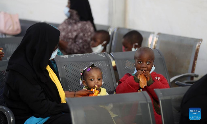 Illegal immigrants are seen at Misurata International Airport in Misurata, Libya, on Nov. 3, 2021. A group of 91 illegal immigrants, mostly children, on Wednesday were voluntarily repatriated from Libya to their home country Niger. (Photo: Xinhua)