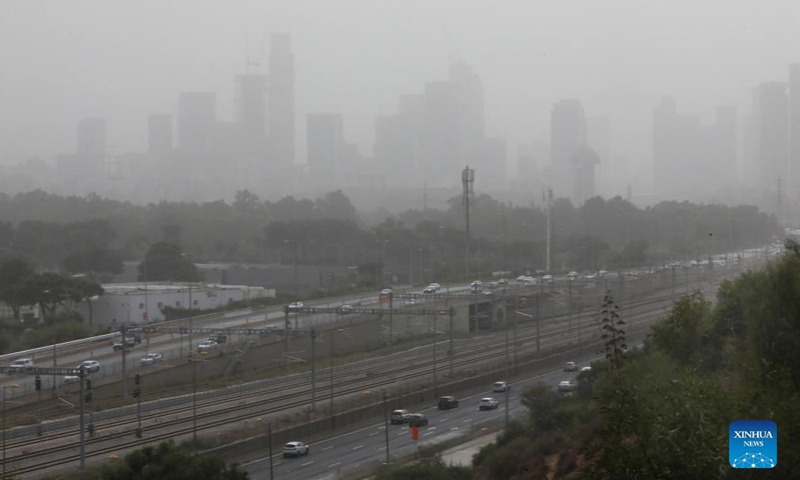 Buildings are shrouded in smog in Tel Aviv, Israel, on Nov. 13, 2021.Photo:Xinhua
