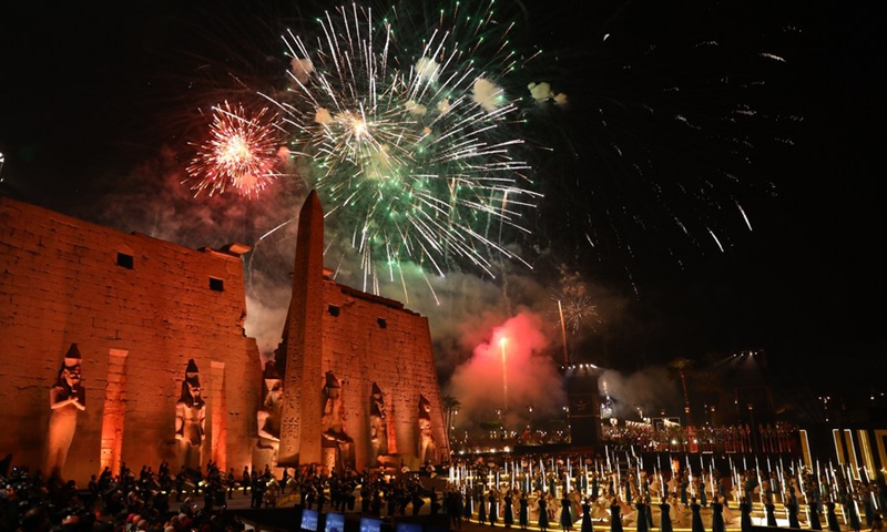 The reopening ceremony of the Avenue of Sphinxes is pictured in Luxor, Egypt, Nov. 25, 2021.(Photo: Xinhua)