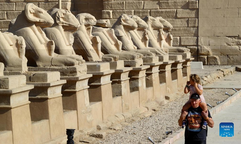 Tourists visit the Karnak Temple Complex in Luxor, Egypt, on Nov. 26, 2021.Photo:Xinhua