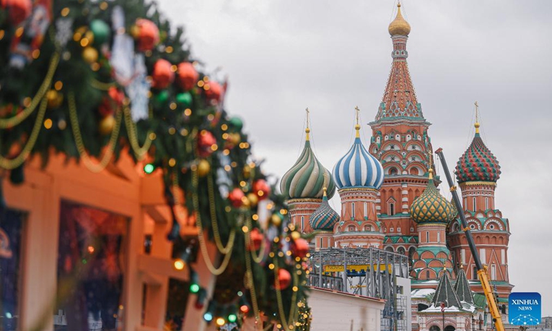 Photo taken on Dec. 3, 2021 shows Saint Basil's Cathedral in Moscow, Russia.Photo:Xinhua