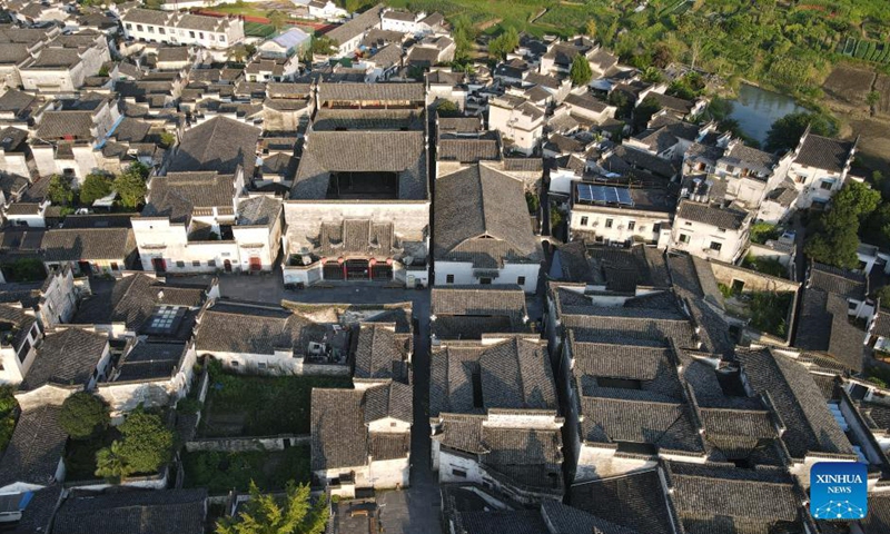 Aerial photo taken on July 29, 2021 shows the scenery of Xidi Village in Yixian County of Huangshan City, east China's Anhui Province. Photo:Xinhua