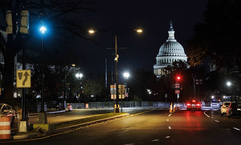 Photo taken on Dec. 2, 2021 shows the U.S. Capitol building in Washington D.C..(Photo: Xinhua)