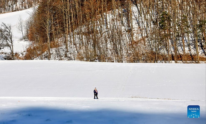 Photo taken on Dec. 10, 2021 shows the snowy landscape in Rax, Lower Austria, Austria.Photo:Xinhua