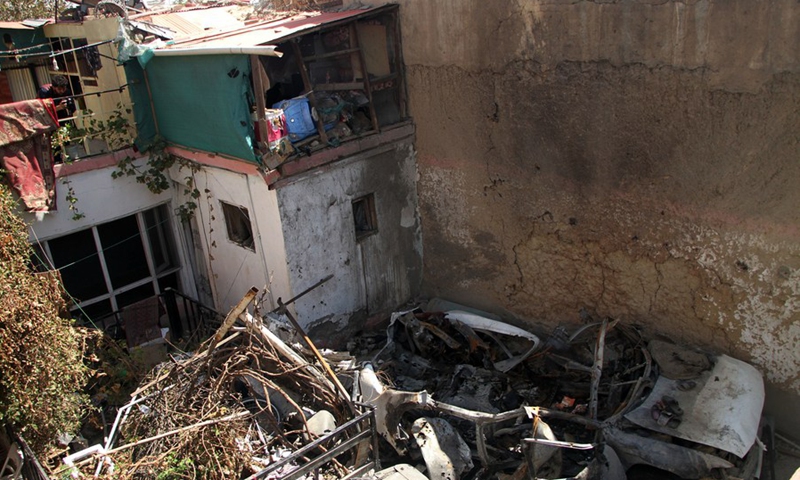 Photo taken on Sept. 18, 2021 shows a site of U.S. drone strike in Kabul, capital of Afghanistan.(Photo: Xinhua)