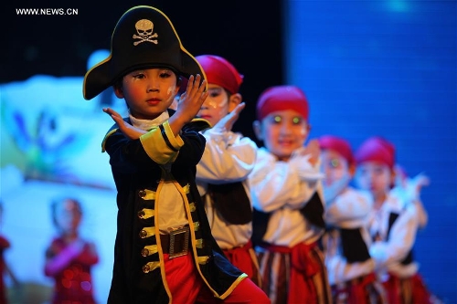 Children perform to celebrate coming Spring Festival in China's Tianjin ...