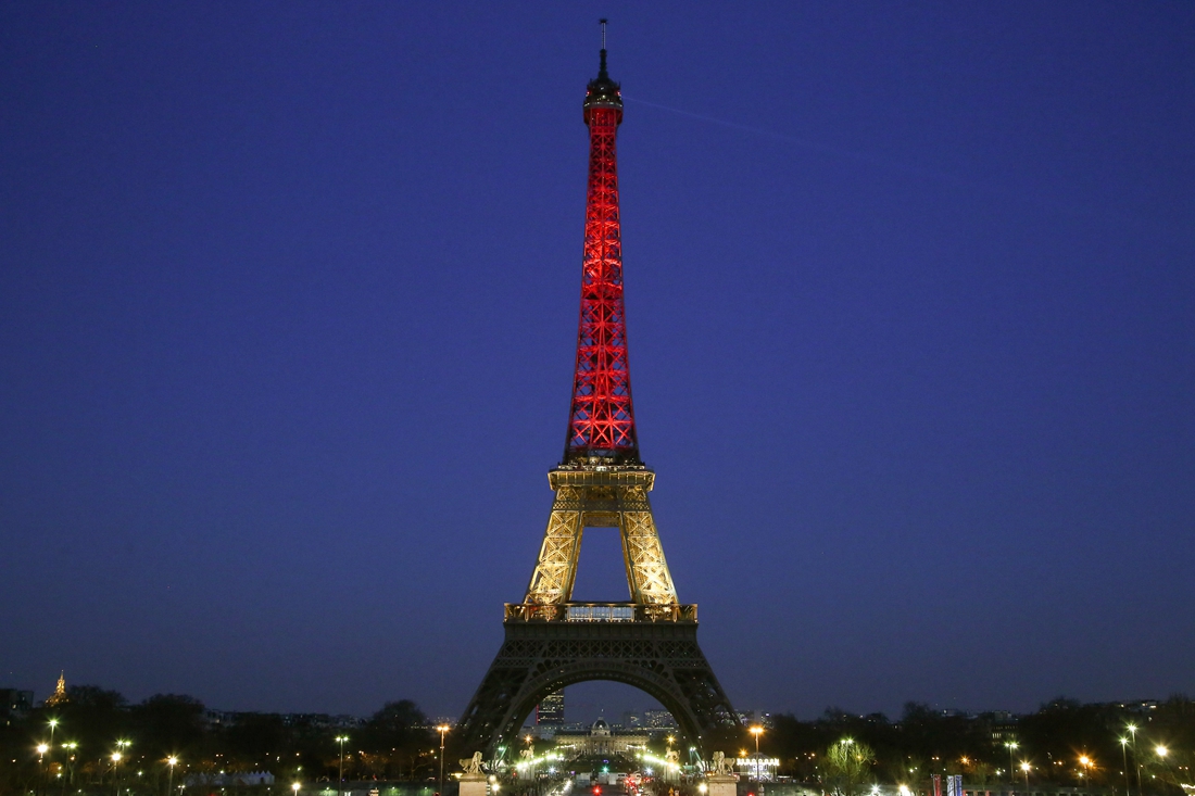 Landmarks around world lit up in Belgian colors - Global Times