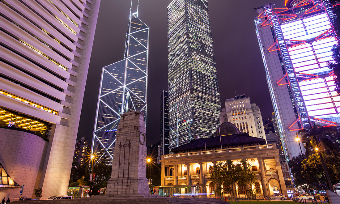 The Court of Final Appeal Building lights up at night in Central District on November 23, 2016. Photo: CFP