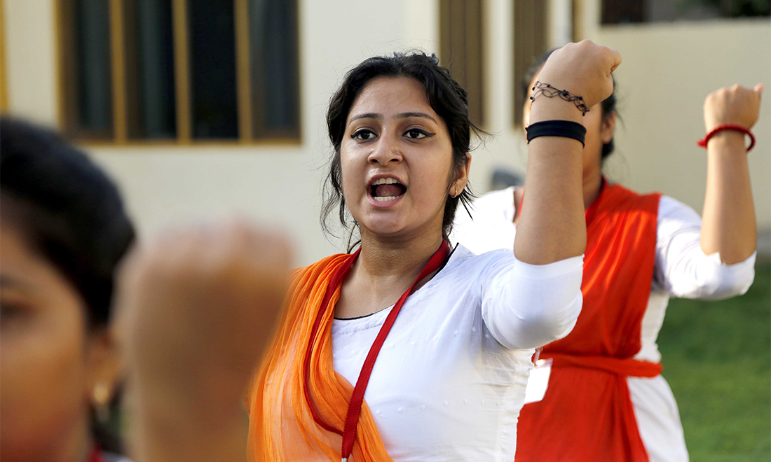 Young women in India join selfdefense training to protect themselves Global Times