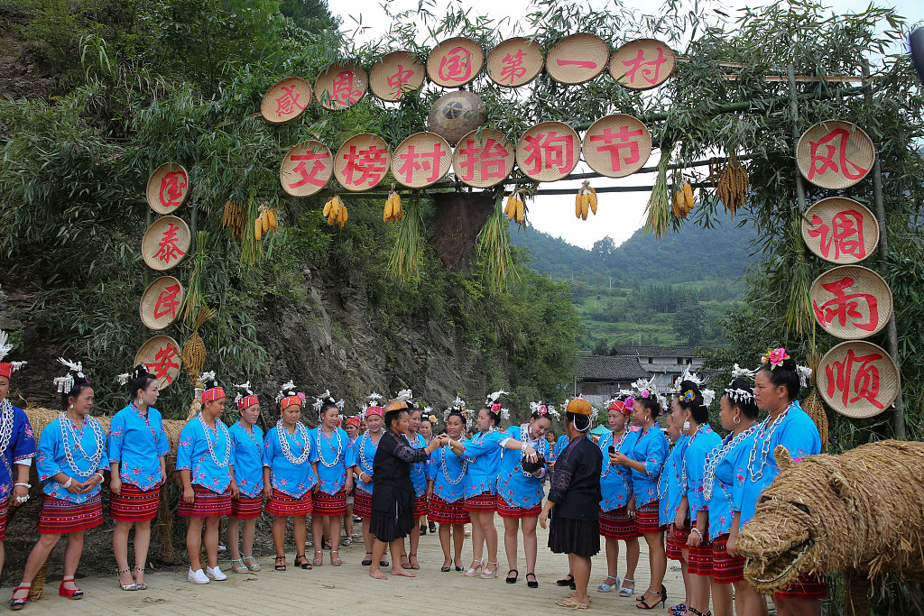 miao ethnic minority celebrates "dog-carrying festi