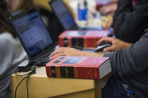 A students uses a computer at the Harvard University library. 
Photo: VCG
