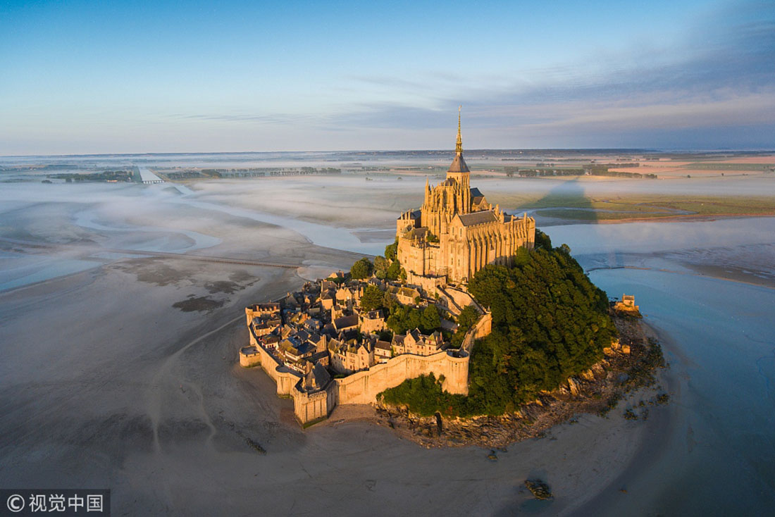 majestic view of mont saint michel in normandy, france - global