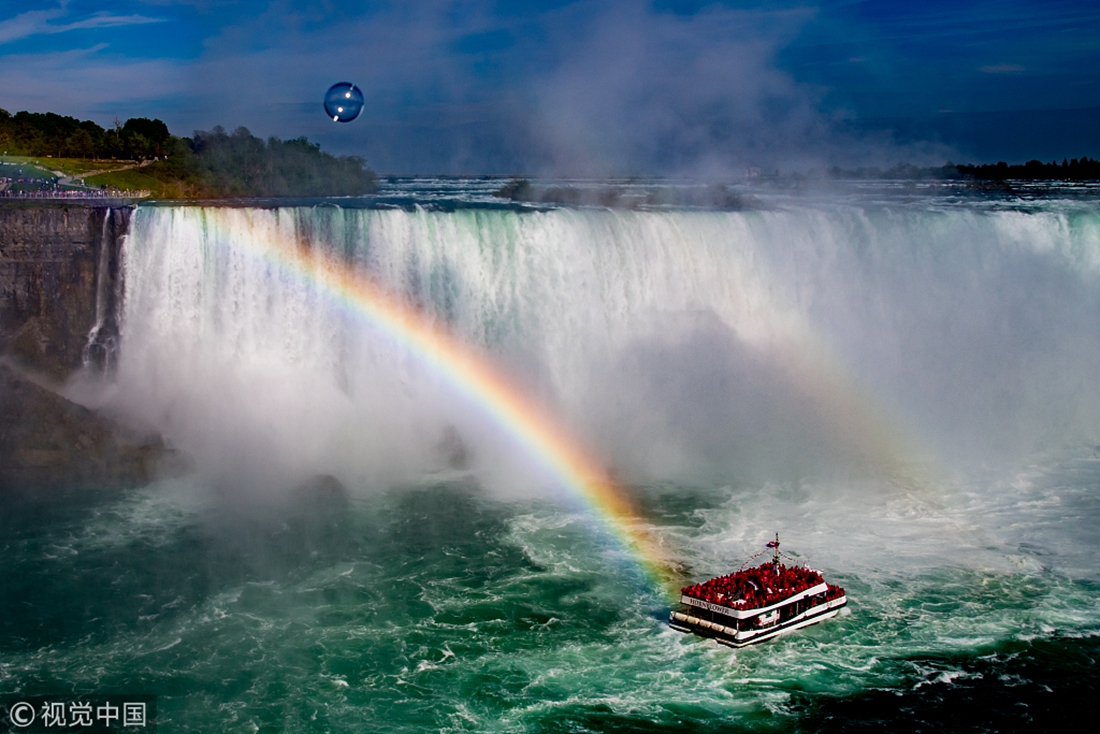 Rainbow creates amazing view over Niagara Falls Global Times